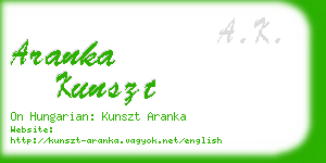 aranka kunszt business card